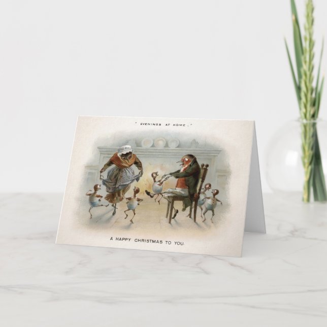Tarjetas de Navidad de Noches Victorianas en Casa (Anverso)