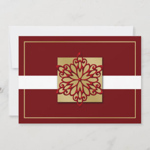 Tarjetas de Navidad de oro rojo Saludos de vacaci