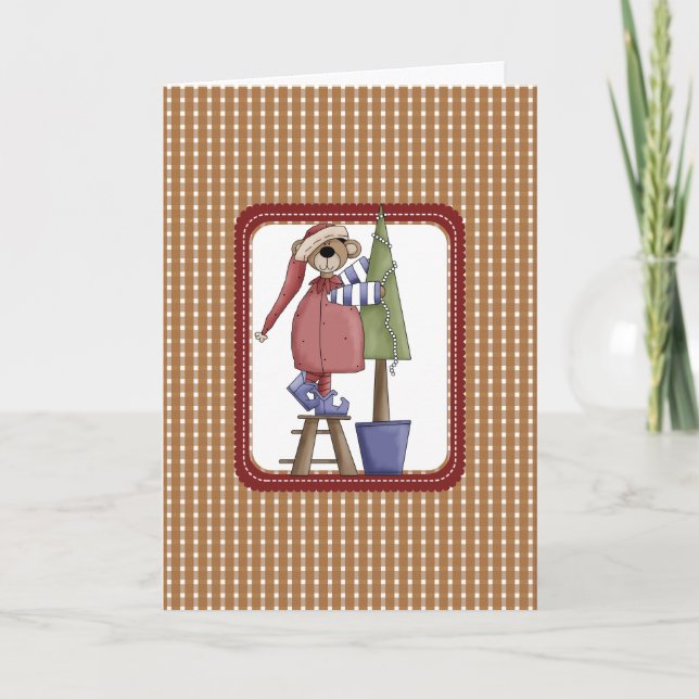 Tarjetas de Navidad de oso de país (Anverso)