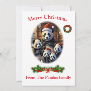 Tarjetas de Navidad de Osos Panda