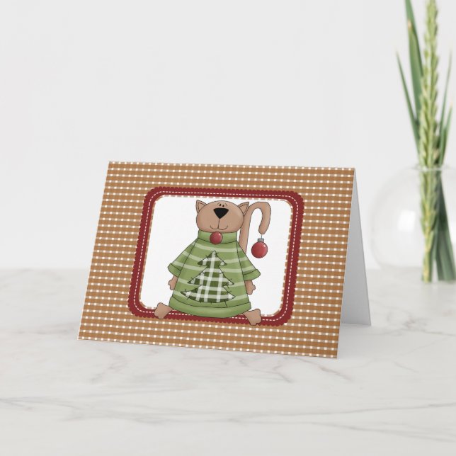 Tarjetas de Navidad de país del gato (Anverso)