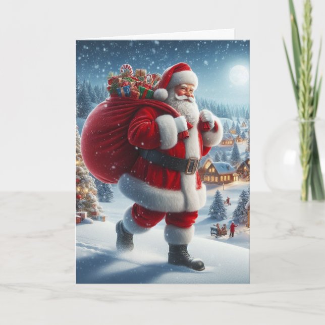 Tarjetas de Navidad de Papá Noel (Anverso)