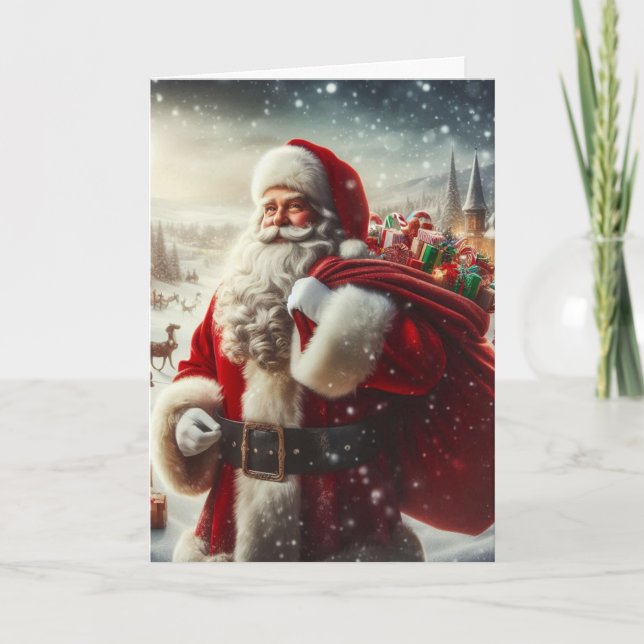 Tarjetas de Navidad de Papá Noel (Anverso)