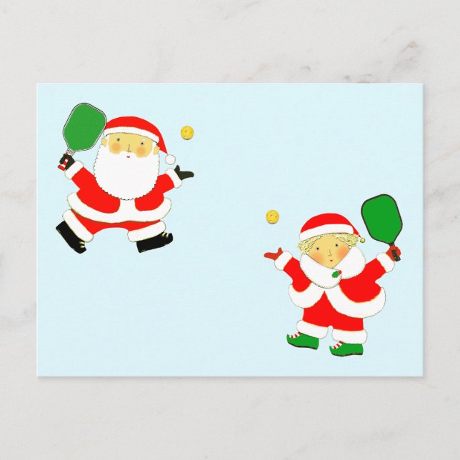 Tarjetas de Navidad de Pareja de Pickleball (Anverso)