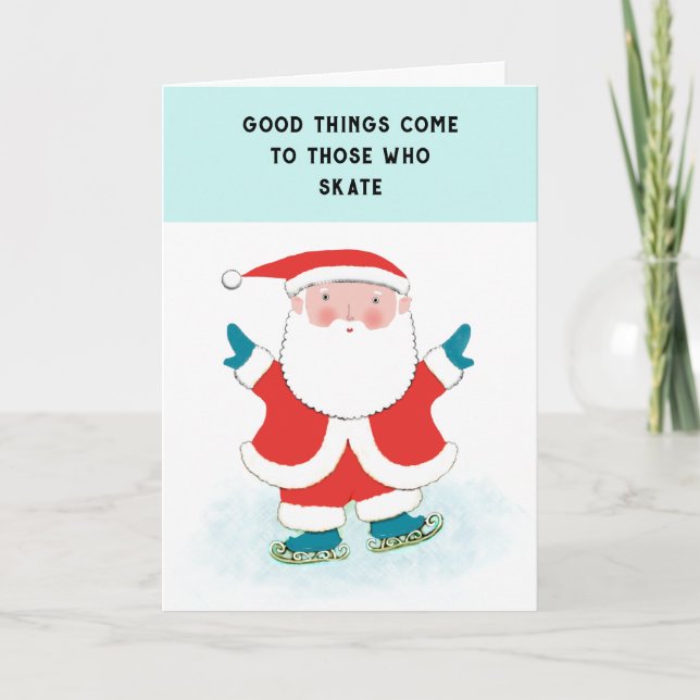 Tarjetas de Navidad de patinaje sobre hielo (Anverso)