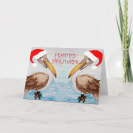 tarjetas de Navidad de pelicanos Santa
