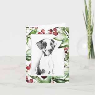 Tarjetas de Navidad de perro adorables con acuarel