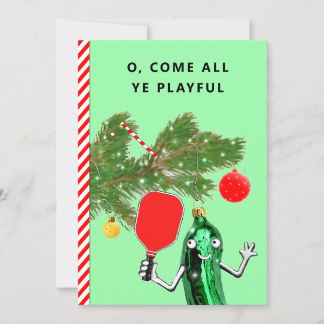 Tarjetas de Navidad de Pickleball (Anverso)