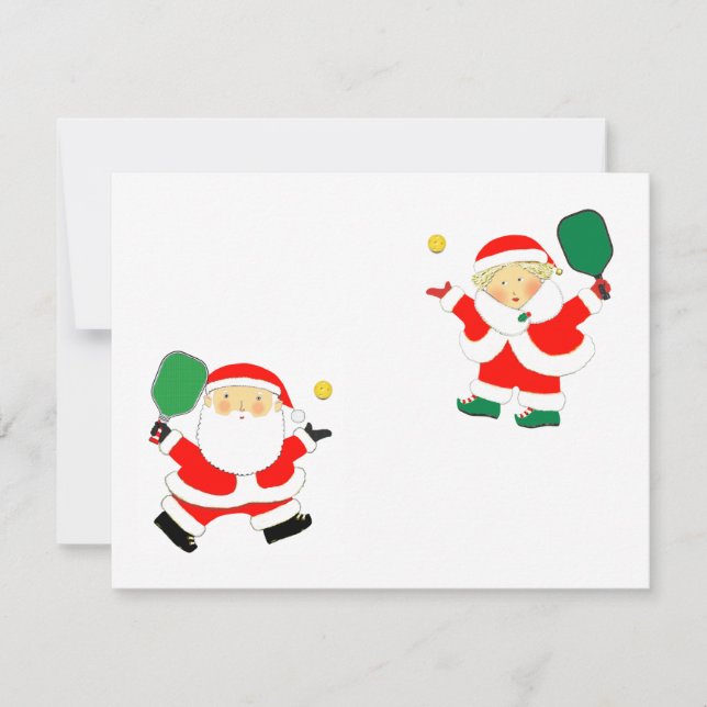 Tarjetas de Navidad de Pickleball (Anverso)