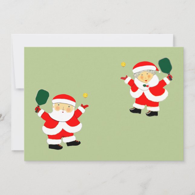 Tarjetas de Navidad de Pickleball (Anverso)