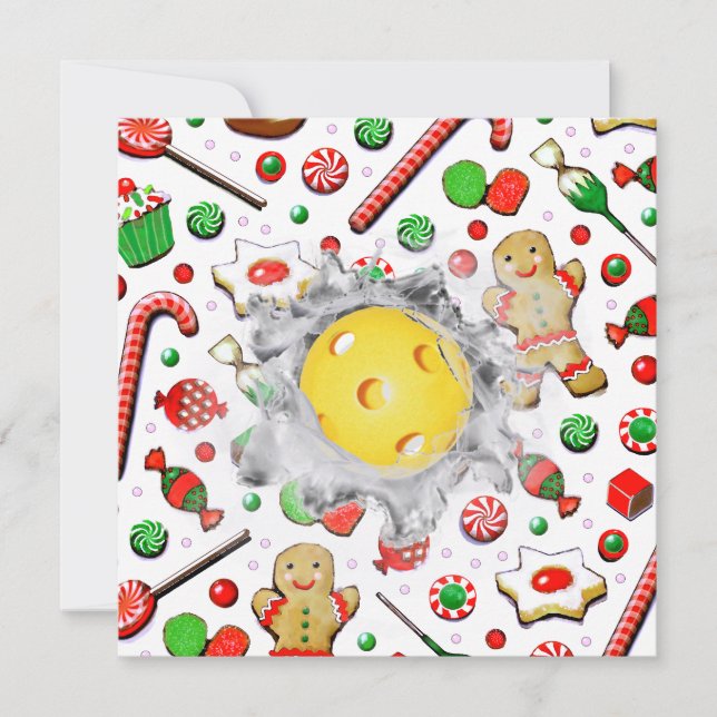Tarjetas de Navidad de Pickleball (Anverso)