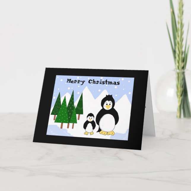 Tarjetas de Navidad de Pingüino (Anverso)