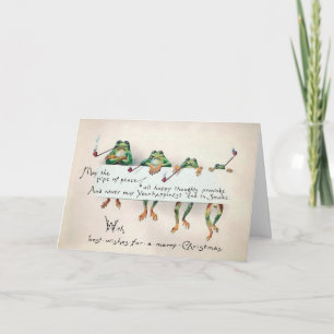 Tarjetas de Navidad de Ranas Victorianas con Tuber