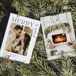 Tarjetas de Navidad de recién casados felices