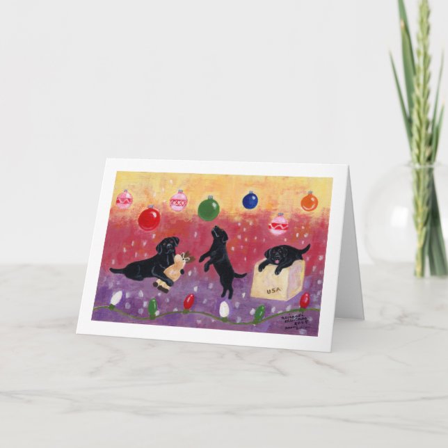 Tarjetas de Navidad de recuperación de Labrador Ne (Anverso)