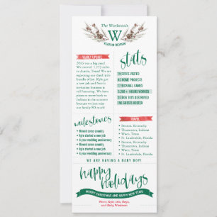 Tarjetas de Navidad de Revisión del Año con Fotos