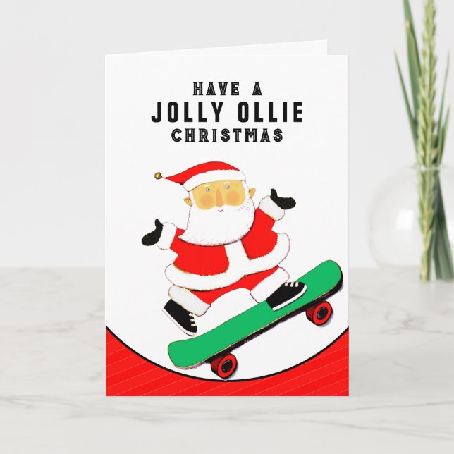 Tarjetas de Navidad de Skateboarding (Anverso)