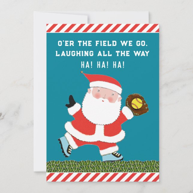 Tarjetas de Navidad de Softbol con Humor (Anverso)