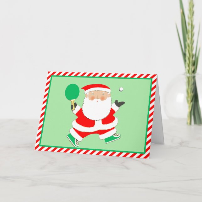 Tarjetas de Navidad de tenis de mesa Ping-Pong (Anverso)