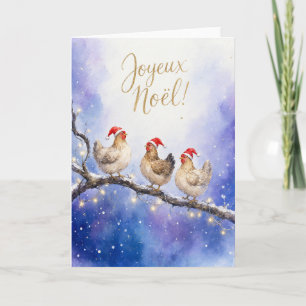 Tarjetas de Navidad de Tres Gallinas Francesas