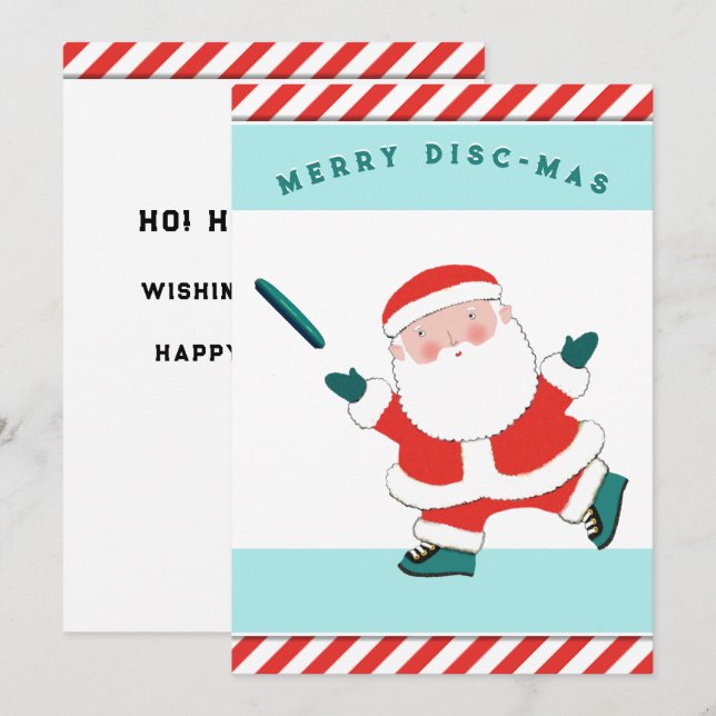 Tarjetas de Navidad de Ultimate Frisbee (Anverso / Reverso)