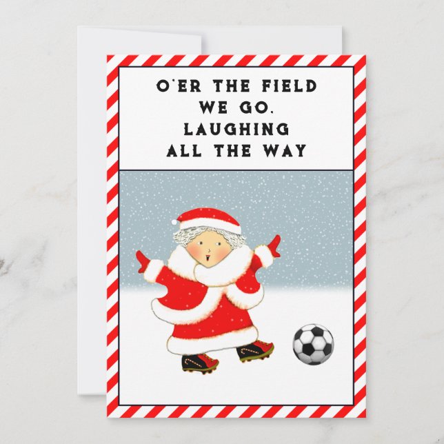 Tarjetas de Navidad de vacaciones de fútbol (Anverso)