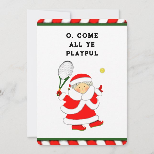 Tarjetas de Navidad de vacaciones de tenis (Anverso)
