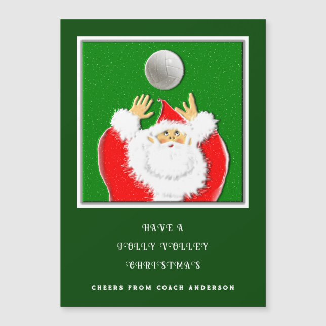 Tarjetas de Navidad de vacaciones de voleibol (Anverso)