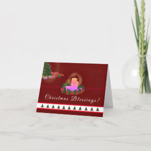 Tarjetas de Navidad de Velas de Adviento Acogedora