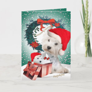 Tarjetas de Navidad de Westie Santa
