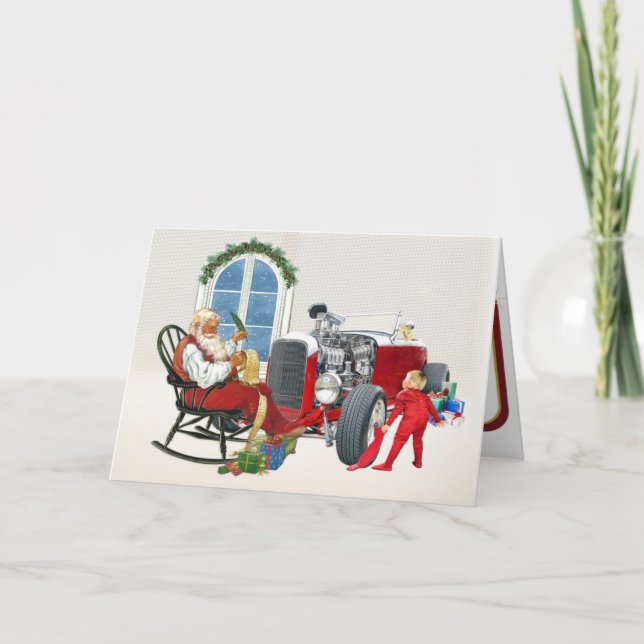 Tarjetas de Navidad del coche de carreras 7 (Anverso)