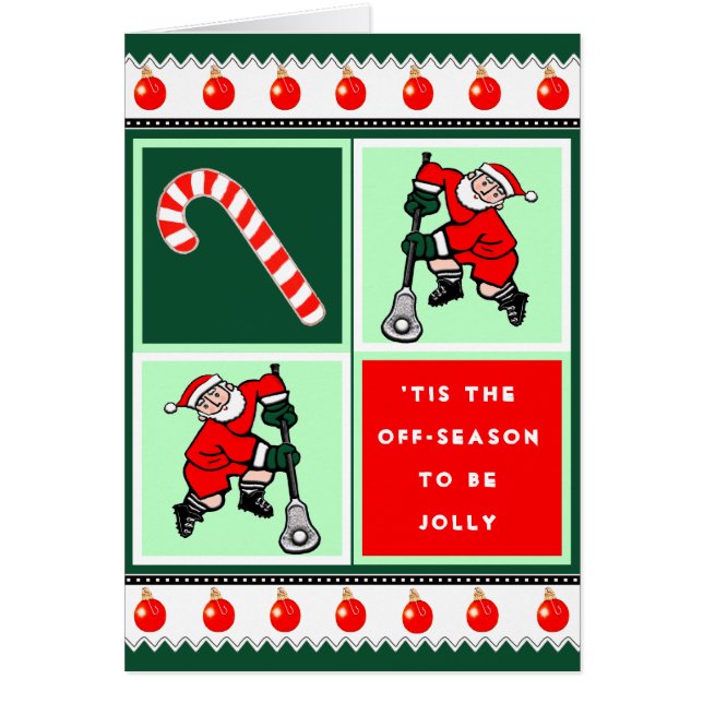 Tarjetas de Navidad del Equipo de Lacrosse (Frente)