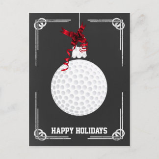 tarjetas de Navidad del golfista de la pizarra