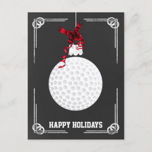 tarjetas de Navidad del golfista de la pizarra