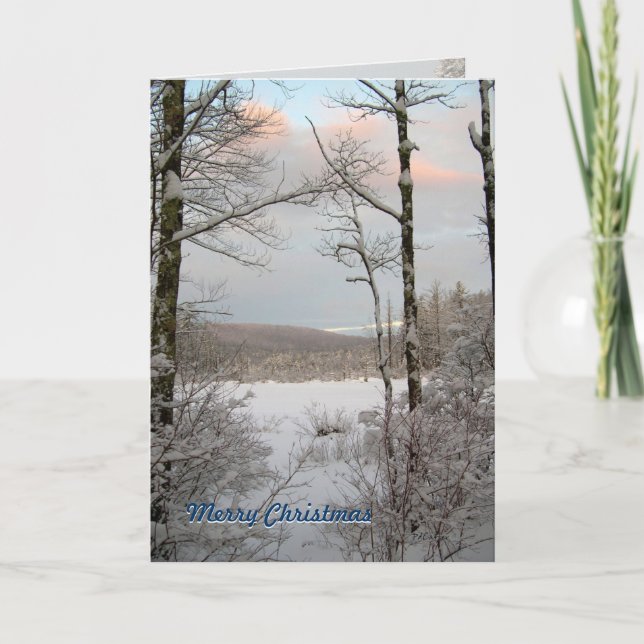 Tarjetas de Navidad del invierno de Nueva (Anverso)