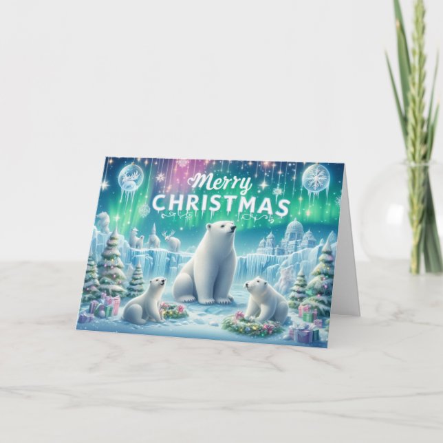 Tarjetas de Navidad del oso de Navidad. (Anverso)
