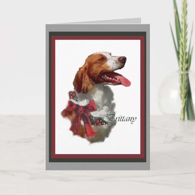 Tarjetas de Navidad del perro de aguas de Bretaña (Anverso)