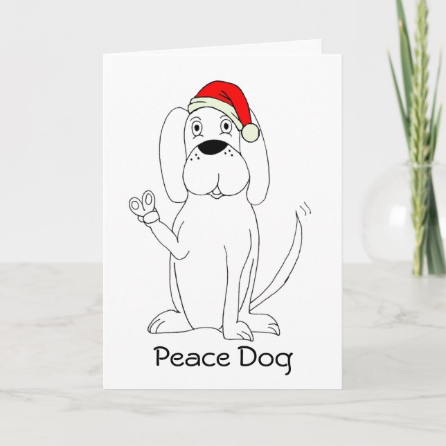 Tarjetas de Navidad del perro de la paz (Anverso)