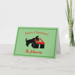Tarjetas de Navidad del Perro Scottie en Blanco po