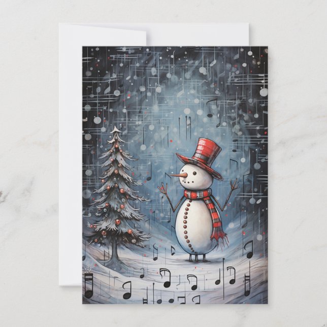 Tarjetas de Navidad dibujadas a mano únicas (Anverso)