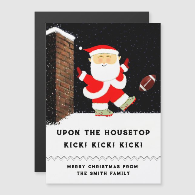 Tarjetas de Navidad divertidas de fútbol (Anverso/Reverso)