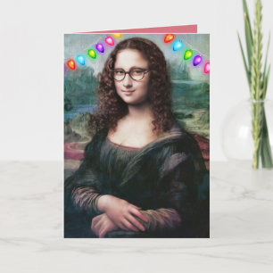 TARJETAS DE NAVIDAD DIVERTIDAS DE MONA LISA CON PE