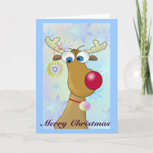 Tarjetas de Navidad divertidas del reno del dibujo