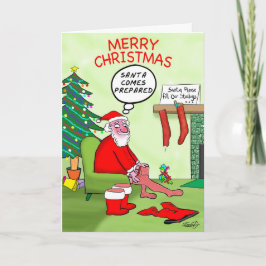 Tarjetas de Navidad divertidas: La media de Santa