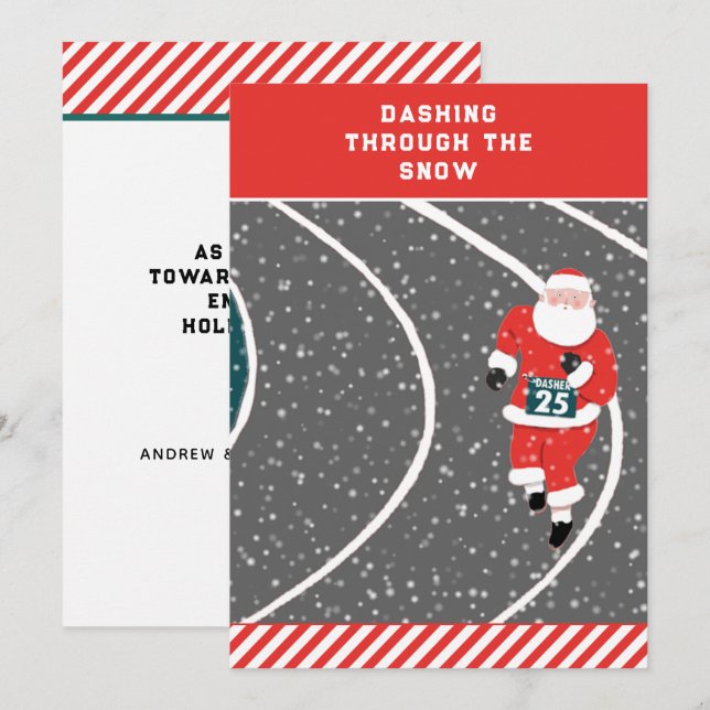 Tarjetas de Navidad divertidas para corredores (Anverso / Reverso)