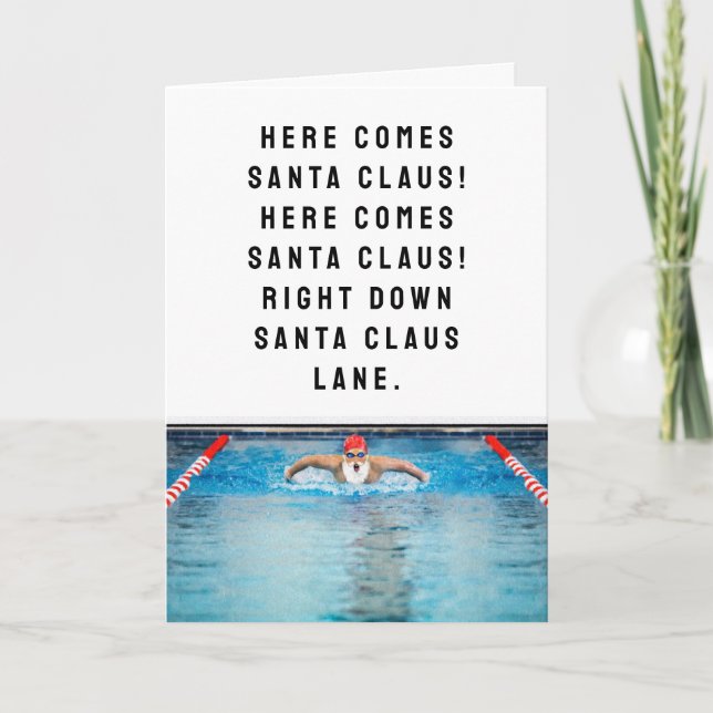 Tarjetas de Navidad divertidas para nadadores (Anverso)