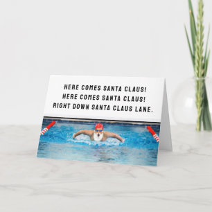 Tarjetas de Navidad divertidas para nadadores en v