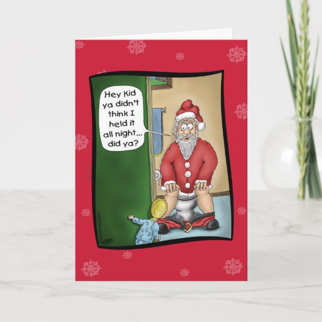 Tarjetas de Navidad divertidas: Parada del hoyo (Anverso)