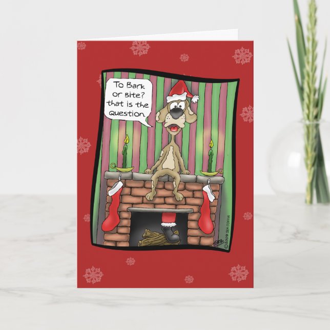 Tarjetas de Navidad divertidas: Perro guardián de (Anverso)