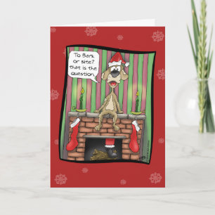 Tarjetas de Navidad divertidas: Perro guardián de